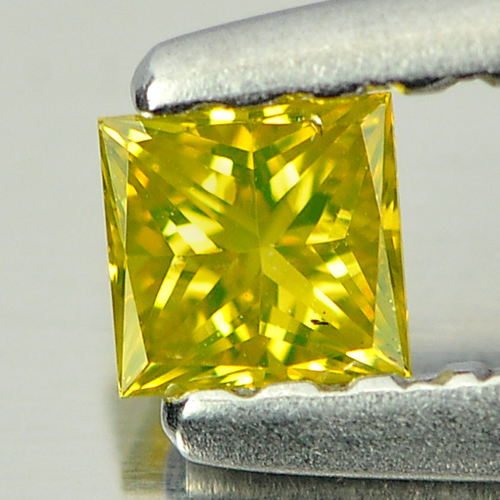 0.13 Ct. Dazzling Square Princess Cut Natural Yellow Loose Diamond