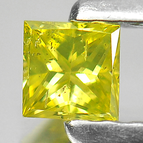 0.13 Ct. Good Color Square Princess Cut Natural Yellow Loose Diamond Belgium