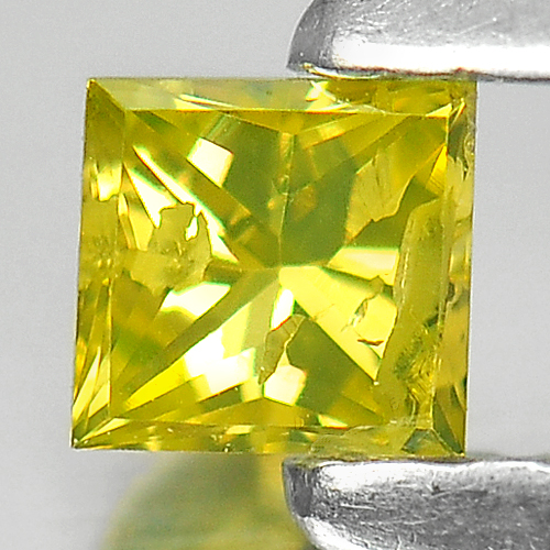 0.15 Ct. Charming Square Princess Cut Natural Yellow Loose Diamond Belgium