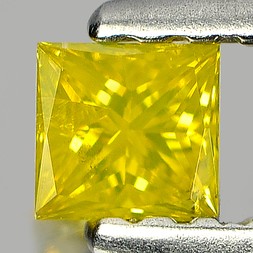 0.16 Ct. Good Color Square Princess Cut Natural Yellow Loose Diamond