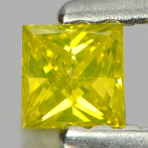 0.14 Ct. Square Princess Cut 3 x 3 x 1.8 Mm. Natural Yellow Loose Diamond