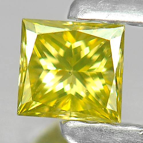 0.16 Ct. Lovely Square Princess Cut Natural Yellow Loose Diamond