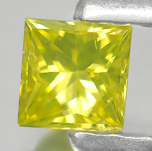 0.15 Ct. Flashing Square Princess Cut Natural Yellow Loose Diamond