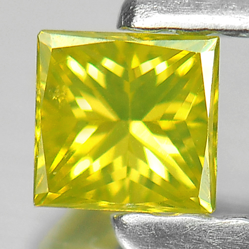 0.15 Ct. Square Princess Cut 3.2 x 3 x 2 Mm.Natural Yellow Loose Diamond Belgium