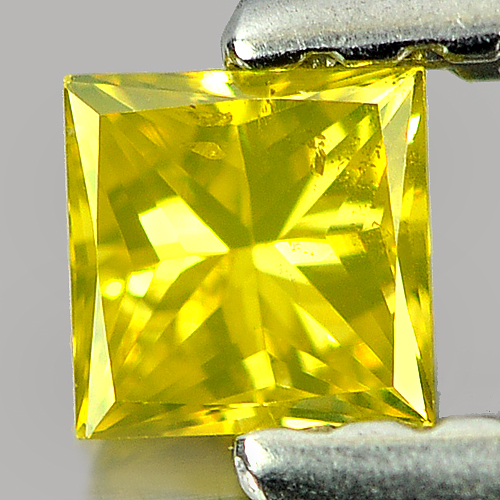 0.16 Ct. Good Cutting Square Princess Cut Natural Yellow Loose Diamond