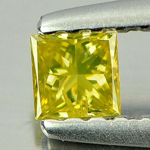 0.14 Ct. Nice Cutting Square Princess Cut Natural Yellow Loose Diamond Belgium