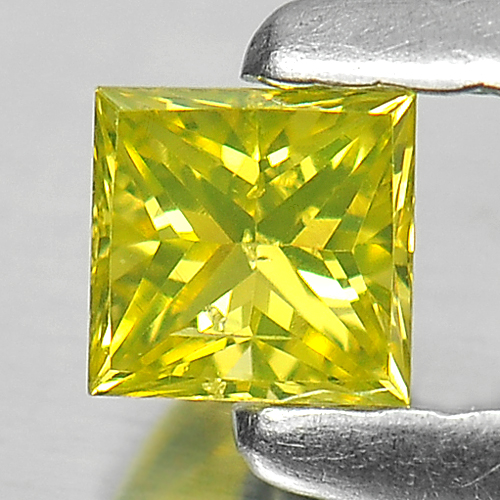 0.15 Ct. Shinning Square Princess Cut Natural Yellow Loose Diamond Belgium