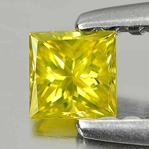 0.15 Ct. Good Cutting Square Princess Cut Natural Yellow Loose Diamond