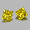 Loose Diamond Yellow 0.24 Ct. 2 Pcs. Square Princess Cut 2.6 x 2.6 Mm. Natural Loose Diamond Yellow 0.24 Ct. 2 Pcs. Square Princess Cut 2.6 x 2.6 Mm. Natural