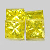 Yellow Loose Diamond 0.39 Ct. 4 Pcs. Square Princess Cut Natural Belgium