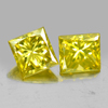 0.36 Ct. 2 Pcs. Alluring Natural Yellow Loose Diamond Baguette Princess Cut
