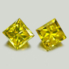 0.31 Ct. 2 Pcs. Beautiful Natural Yellow Loose Diamond Square Princess Cut