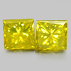 0.22 Ct. 2 Pcs. Square Princess Cut Natural Yellow Loose Diamond Belgium