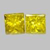 0.27 Ct. 2 Pcs. Nice Natural Yellow Loose Diamond Baguette Princess Cut