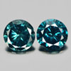 Round Brilliant Cut 0.15 Ct. 2 Pcs. Good Natural Blue Loose Diamond Sz 2.7 Mm.
