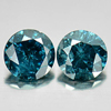 Round Brilliant Cut 0.16 Ct. 2 Pcs. Nice Natural Blue Loose Diamond Belgium