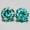 0.13 Ct. 2 Pcs. Round Brilliant Cut Natural Blue Loose Diamond Sz 2.6 Mm.
