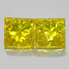 Square Princess Cut 0.28 Ct. 2 Pcs. Good Natural Yellow Loose Diamond
