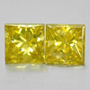 0.24 Ct. 2 Pcs. Beauteous Natural Yellow Loose Diamond Square Princess Cut