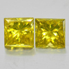 0.27 Ct. 2 Pcs. Nice Natural Yellow Loose Diamond Baguette Princess Cut