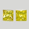 Square Princess Cut 0.20 Ct. 2 Pcs. Good Natural Yellow Loose Diamond