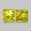 Square Princess Cut 0.21 Ct. 2 Pcs. Good Natural Yellow Loose Diamond