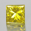 Square Princess Cut 0.17 Ct. Natural Yellow Loose Diamond Size 2.9 mm. Belgium