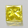 Yellow Loose Diamond 0.12 Ct. Baguette Princess Cut 2.8 x 2.6 Mm Natural Belgium