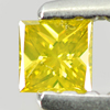 Good Square Princess Cut 0.11 Ct. Natural Yellow Loose Diamond Belgium