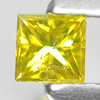 0.11 Ct. Square Princess Cut Natural Yellow Loose Diamond Size 2.6 mm.
