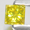 0.11 Ct. Charming Square Princess Cut Natural Yellow Loose Diamond