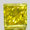 0.12 Ct. Square Princess Cut Natural Yellow Loose Diamond Good Color