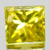Yellow Loose Diamond 0.12 Ct. Square Princess Cut 2.6 x 2.6 Mm. Natural Belgium