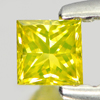 0.15 Ct. Good Color Square Princess Cut Natural Yellow Loose Diamond