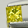 0.16 Ct. Good Color Square Princess Cut Natural Yellow Loose Diamond