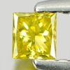 0.16 Ct. Good Color Square Princess Cut Natural Yellow Loose Diamond
