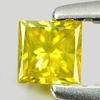 0.17 Ct. Good Color Square Princess Cut Natural Yellow Loose Diamond
