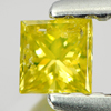 0.16 Ct. Good Color Square Princess Cut Natural Yellow Loose Diamond