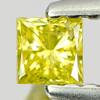0.18 Ct. Good Color Square Princess Cut Natural Yellow Loose Diamond
