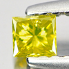 0.14 Ct. Nice Color Square Princess Cut Natural Yellow Loose Diamond