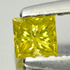 0.14 Ct. Good Color Square Princess Cut Natural Yellow Loose Diamond