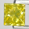 0.16 Ct. Good Color Square Princess Cut Natural Yellow Loose Diamond