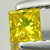 0.13 Ct. Good Color Square Princess Cut Natural Yellow Loose Diamond
