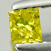 0.13 Ct. Good Color Square Princess Cut Natural Yellow Loose Diamond