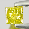 0.17 Ct. Good Color Square Princess Cut Natural Yellow Loose Diamond
