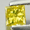 0.16 Ct. Good Color Square Princess Cut Natural Yellow Loose Diamond