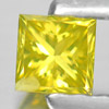 Loose Diamond Yellow 0.15 Ct. Square Princess Cut 3 x 3 Mm. Natural Belgium