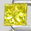 Loose Diamond Yellow 0.16 Ct. Square Princess Cut 3 x 3 Mm. Natural Belgium