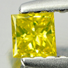 Loose Diamond Yellow 0.15 Ct. Square Princess Cut 3 Mm. Natural Belgium