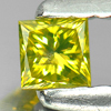 Yellow Loose Diamond 0.18 Ct. Square Princess Cut Size 2.9 Mm Natural Belgium